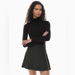Sunday Best Black Ribbed Turtleneck Top Aritzia